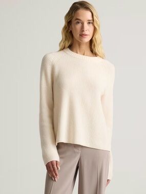 Quince Mongolian Cashmere Crewneck Sweater - Cream